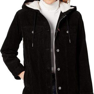 Levi's Women's The Mia Corduroy Oversized Hooded Sherpa Trucker Jacket